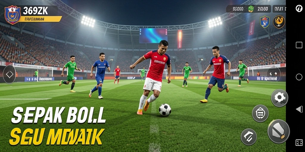 Screenshot utama dari gameplay 369ZK yang menawarkan pengalaman sepak bola realistis.