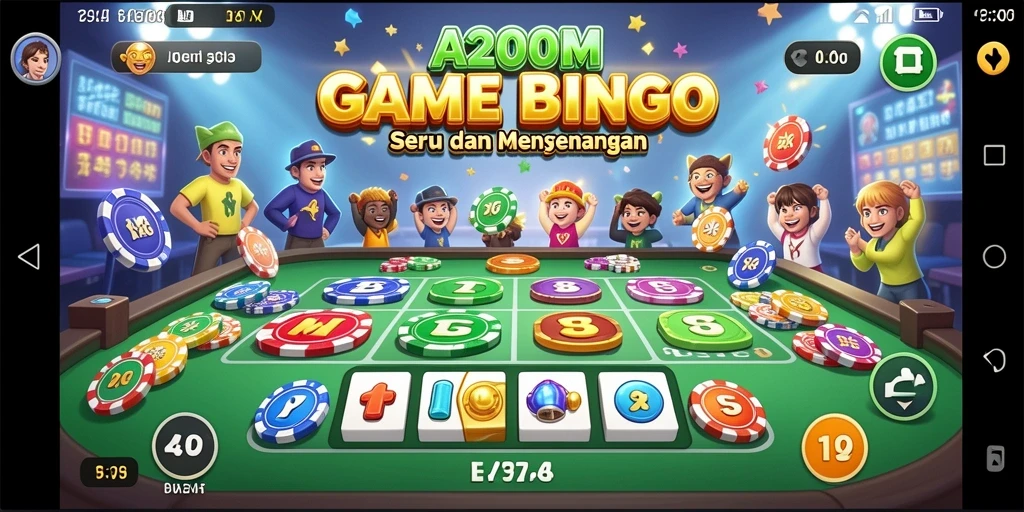 Tampilan menarik A200M dengan gameplay Bingo yang menyenangkan.