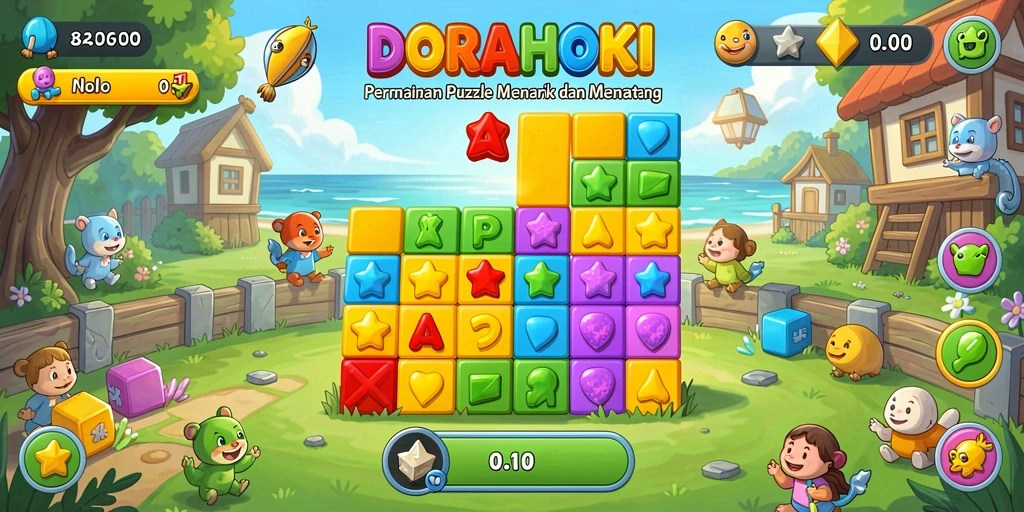 Screenshot DORAHOKI menampilkan gameplay Puzzle yang menarik dan penuh tantangan.