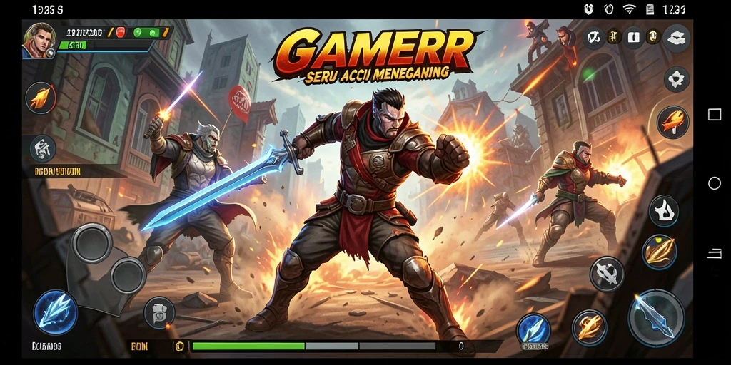 Screenshot gameplay action menampilkan pertarungan yang mendebarkan.
