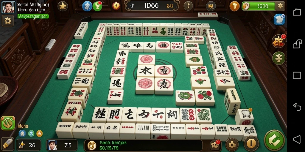 Tampilan menarik dari gameplay Mahjong di ID66 yang mengasyikkan.