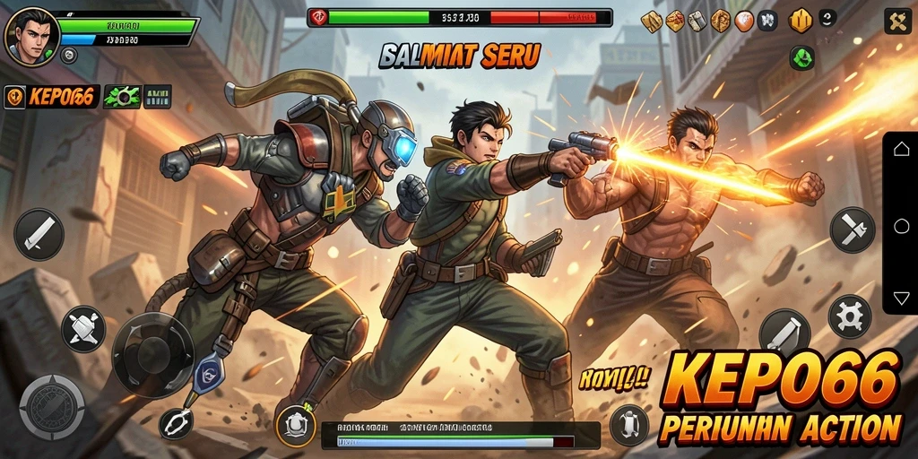 Screenshot gameplay action dari KEPO66 menunjukkan pertarungan yang intens.