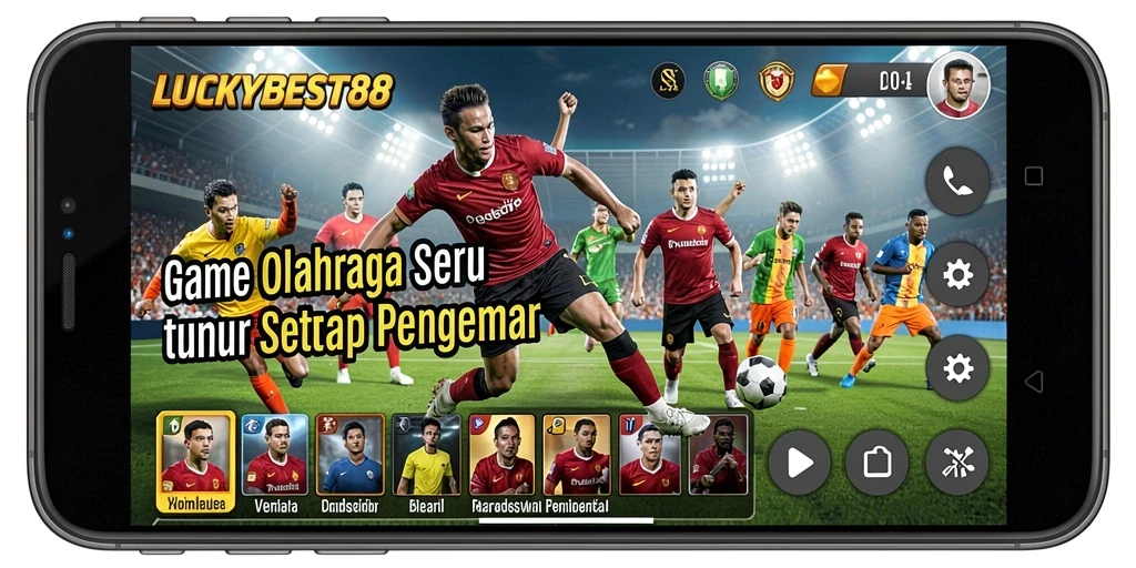Tangkapan layar utama LUCKYBEST88 menampilkan aksi olahraga yang intens.