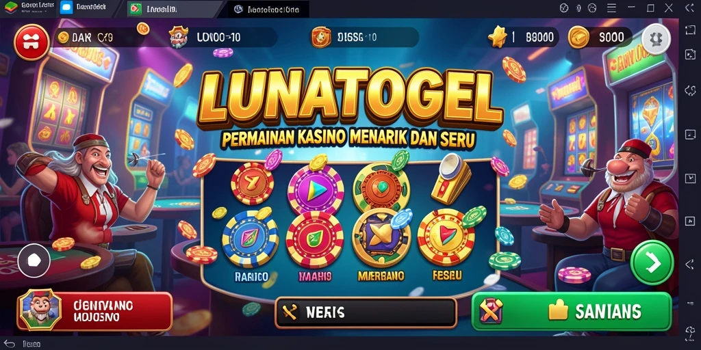Tampilan permainan Kasino yang menakjubkan dan penuh warna.