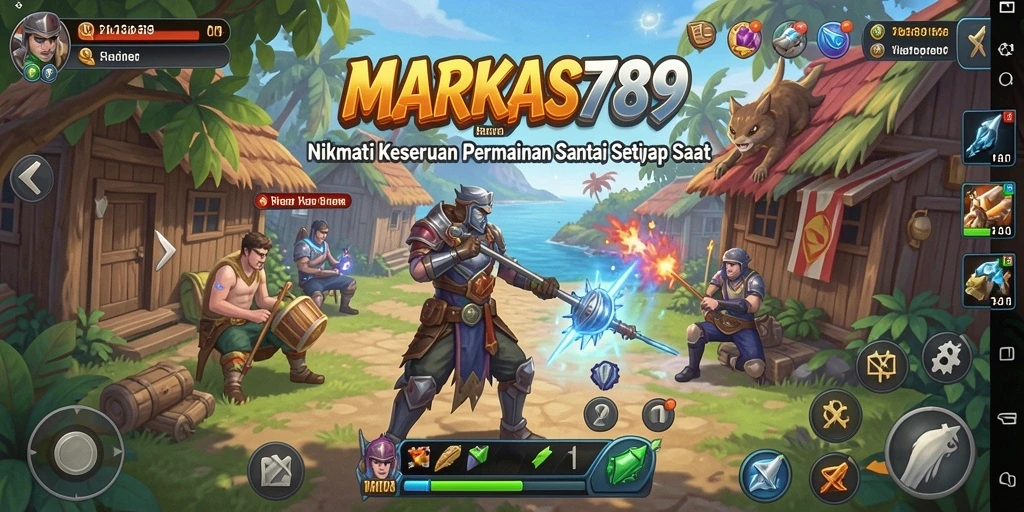 Tampilan gameplay menarik dari MARKAS789 yang penuh warna.