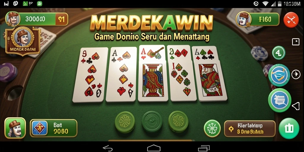 Screenshot gameplay MERDEKAWIN, menampilkan aksi seru dari permainan Domino.
