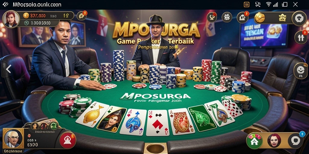 Screenshot gameplay MPOSURGA menunjukkan aksi seru permainan Poker.