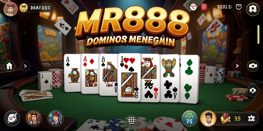 Tampilan gameplay menarik dari MR888 dengan grafis domino yang memukau.