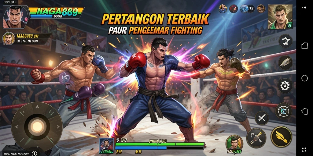 Tampilan gameplay NAGA889 dengan pertarungan seru dan karakter yang beragam.