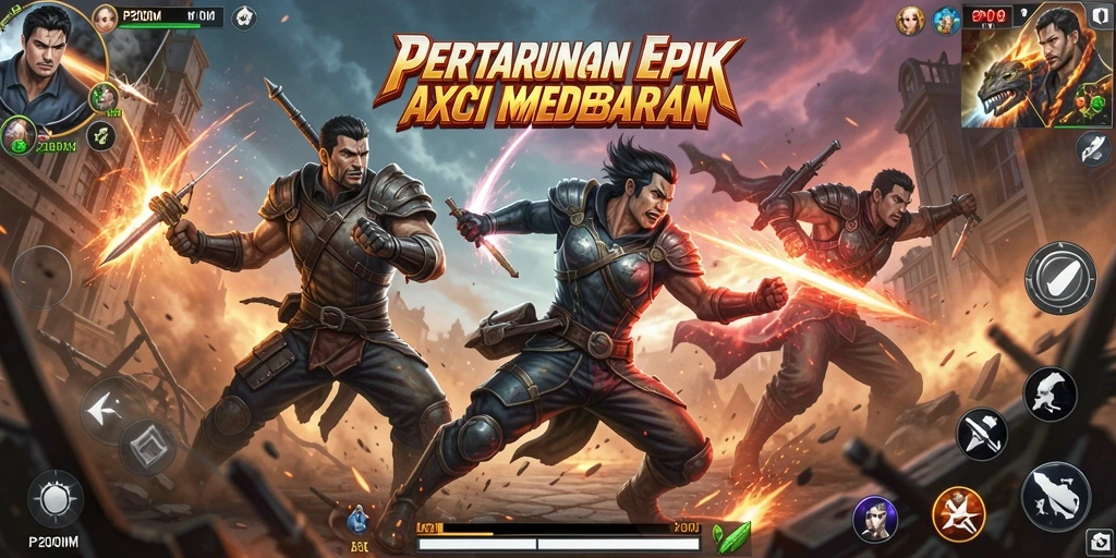 Tampilan gameplay yang dinamis dan penuh aksi dari P200M.