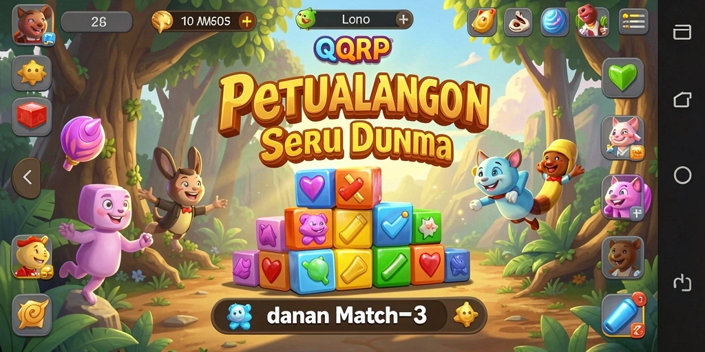 Tampilan gameplay seru dalam QQRP yang penuh warna.