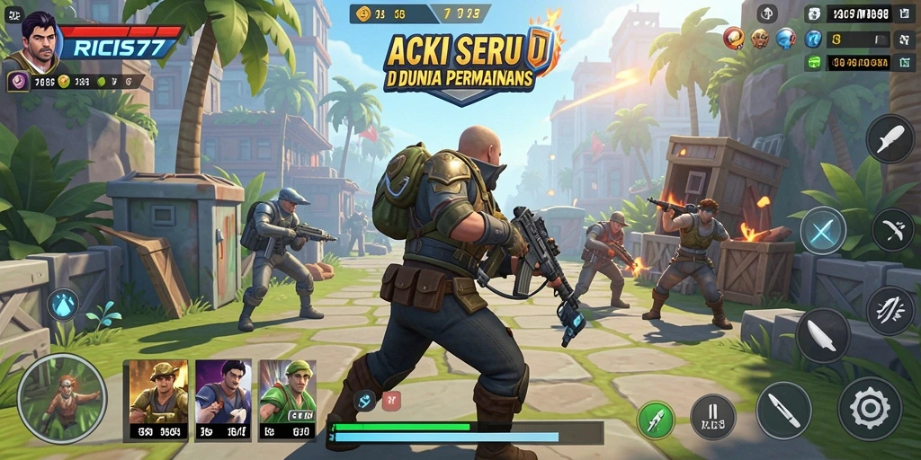 Tampilan gameplay RICIS77 yang penuh aksi dan tantangan.