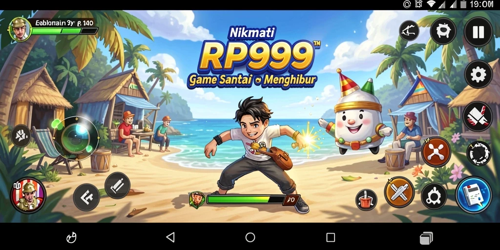 Tampilan gameplay RR999 yang menghibur dan penuh warna.
