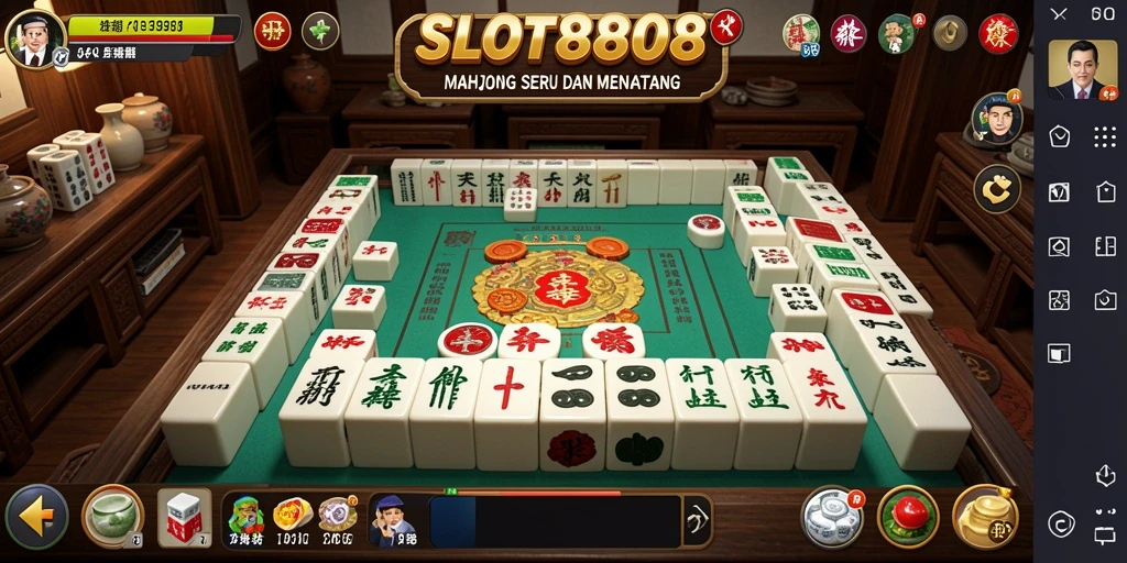 Tampilan gameplay SLOT8808 menampilkan suasana permainan Mahjong yang menegangkan.
