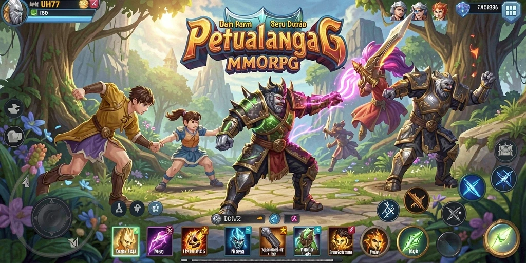 Gameplay seru dan interaksi antar pemain di dunia UH77.