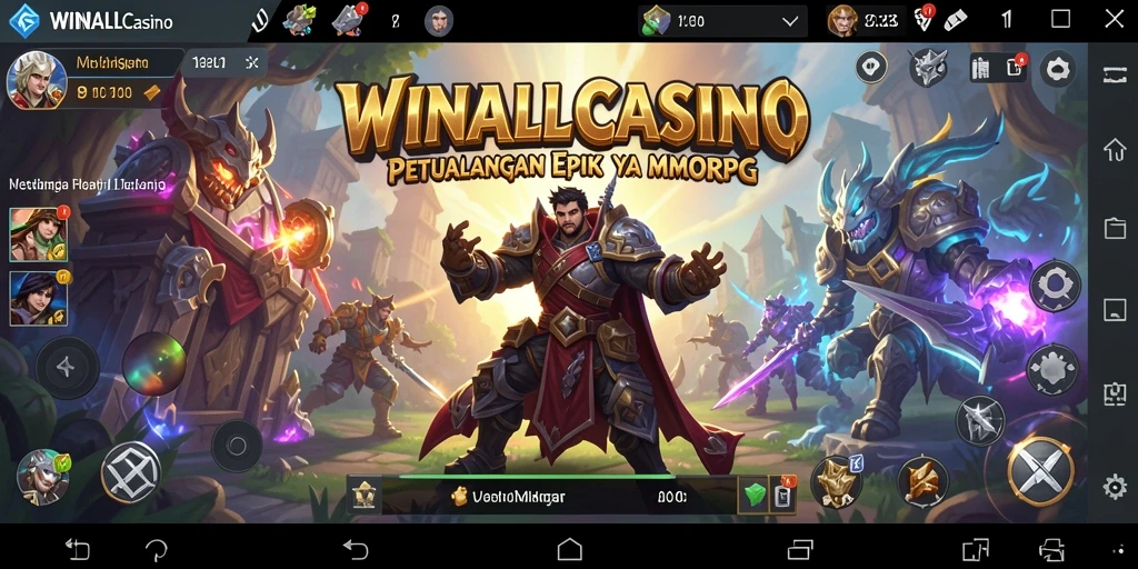 Tampilan menarik dari gameplay MMORPG di WINALLCASINO.